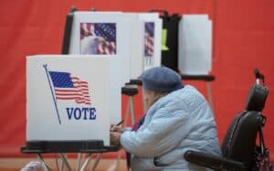 Voting at the Hyannis Youth and Community Center